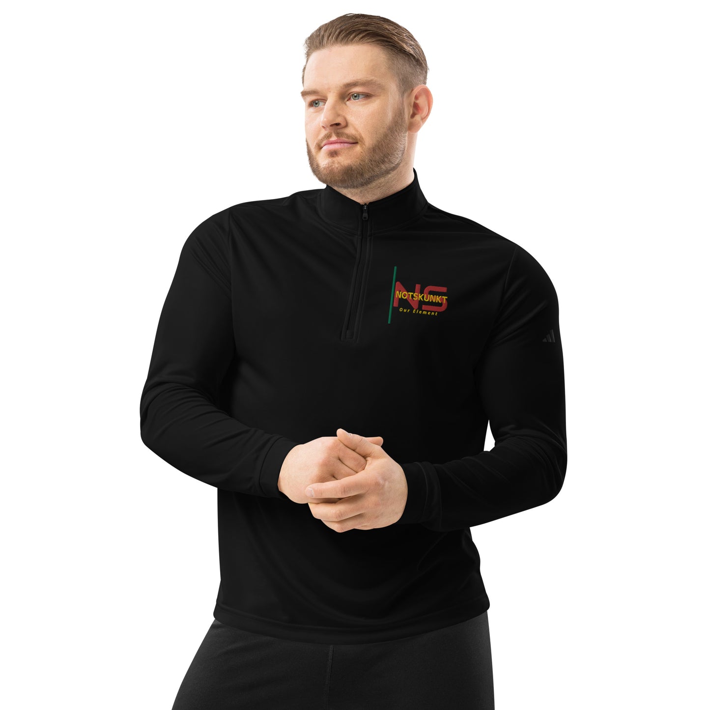 Embroidered Adidas Quarter zip pullover