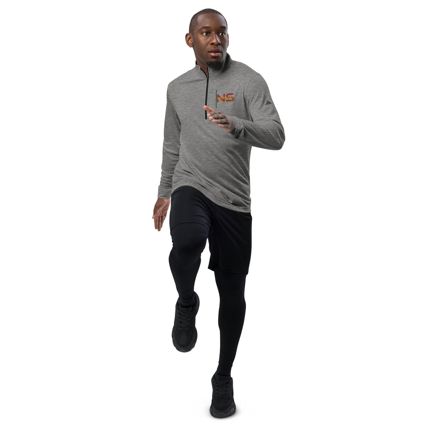 Embroidered Adidas Quarter zip pullover