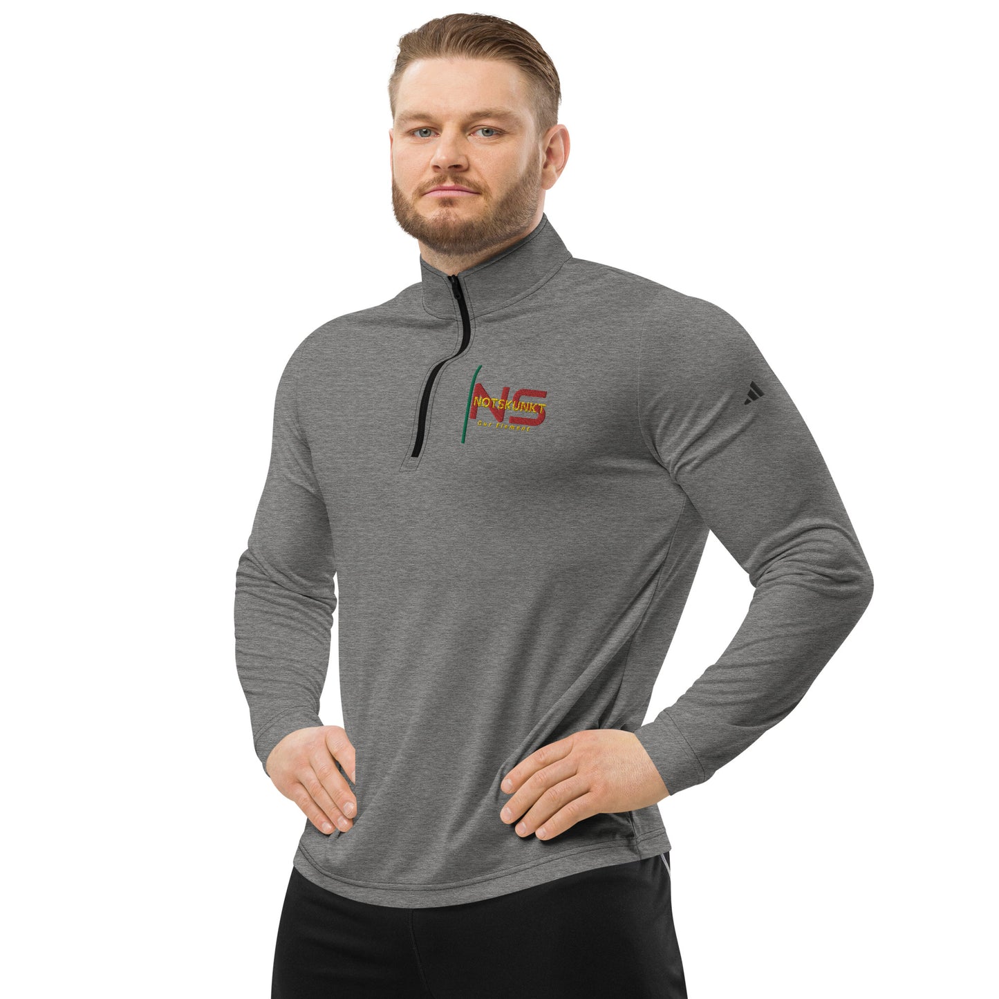 Embroidered Adidas Quarter zip pullover