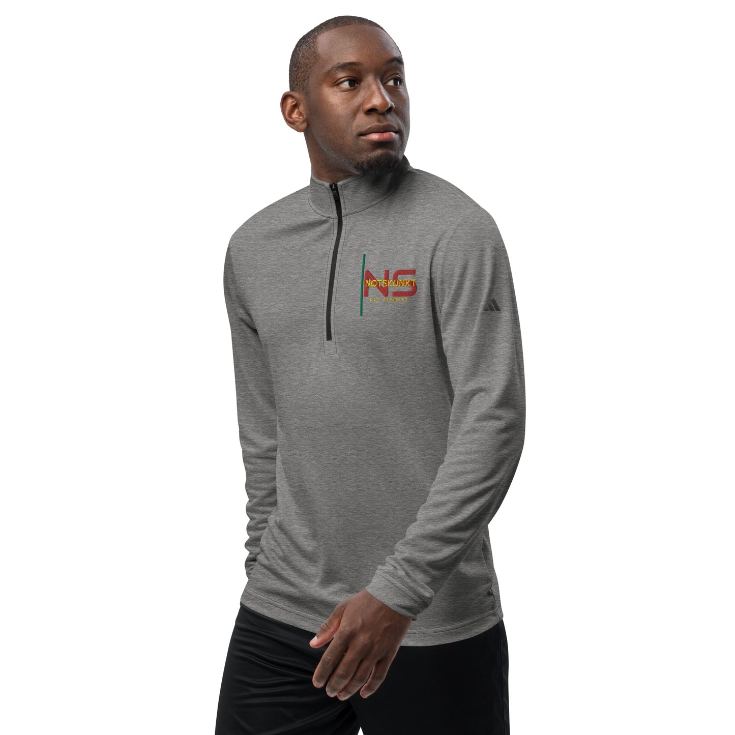 Embroidered Adidas Quarter zip pullover