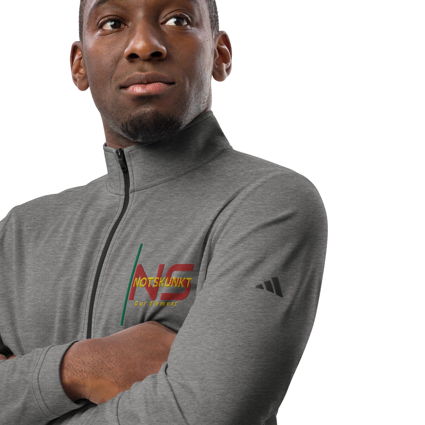 Embroidered Adidas Quarter zip pullover