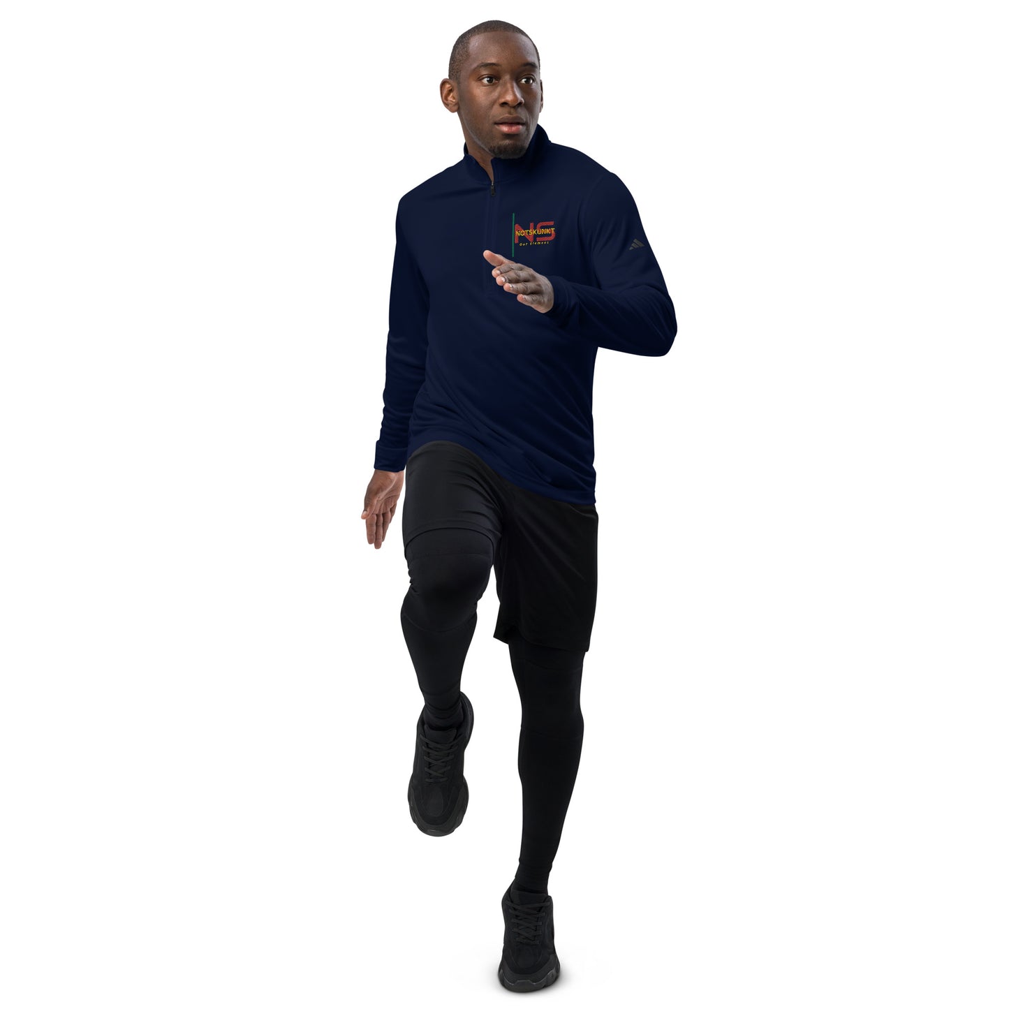 Embroidered Adidas Quarter zip pullover