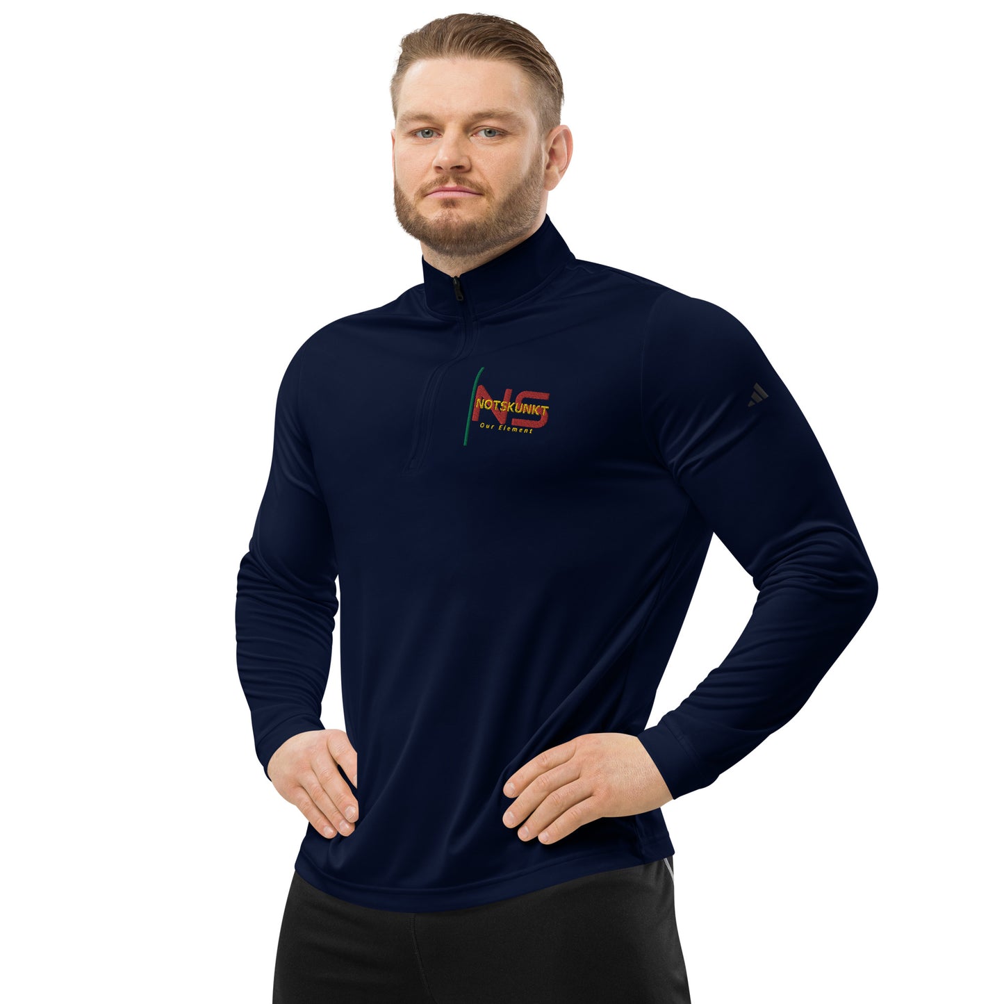 Embroidered Adidas Quarter zip pullover