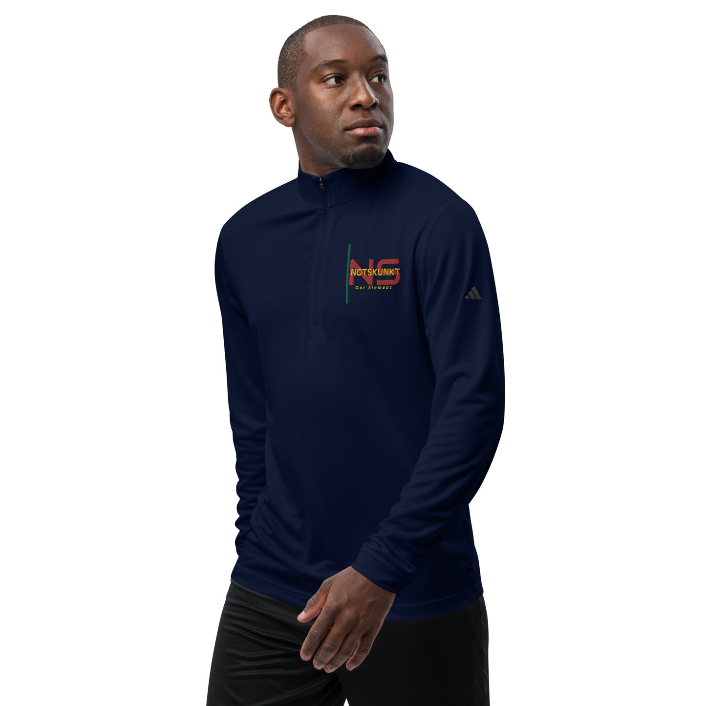 Embroidered Adidas Quarter zip pullover