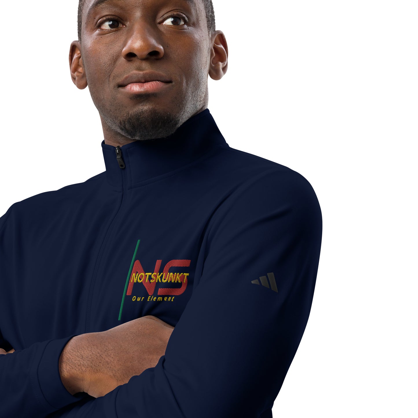 Embroidered Adidas Quarter zip pullover