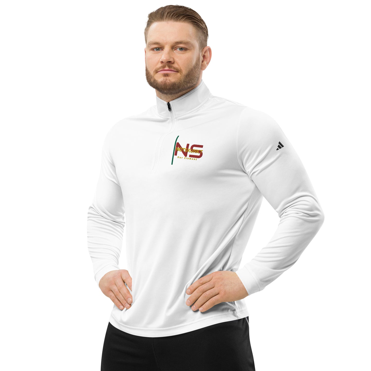 Embroidered Adidas Quarter zip pullover