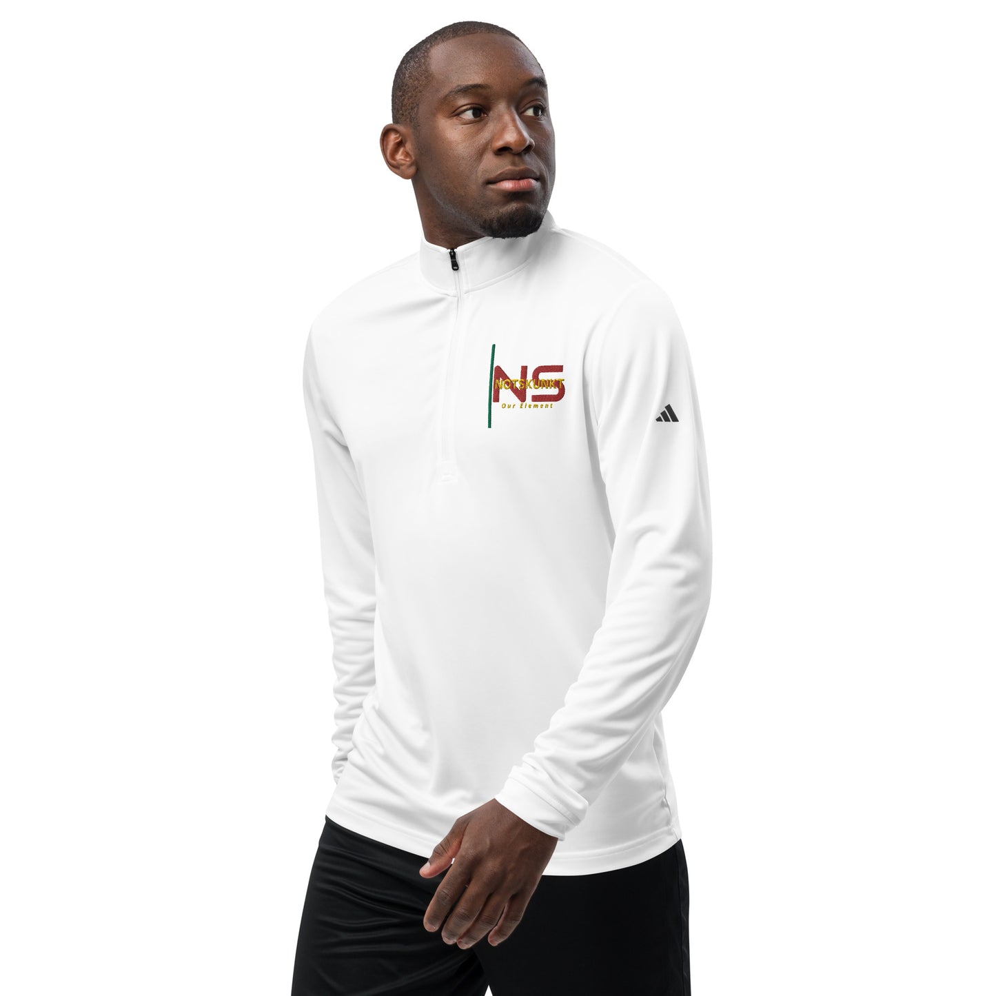 Embroidered Adidas Quarter zip pullover
